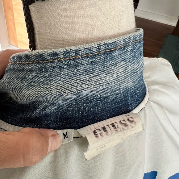 VINTAGE 80’S GUESS DENIM JACKET MEDIUM TWO TONE - Picture 6 of 12